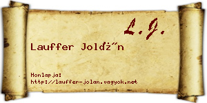 Lauffer Jolán névjegykártya